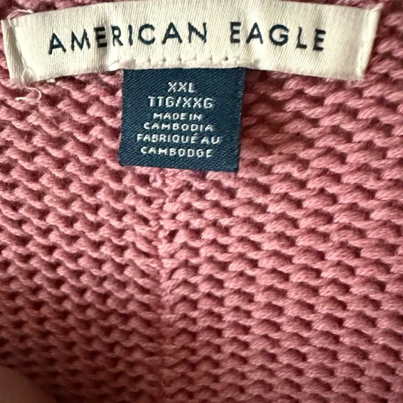 American Eagle Outfitters Dusty Rose V-Neck Sweater - Picture 2 of 3
